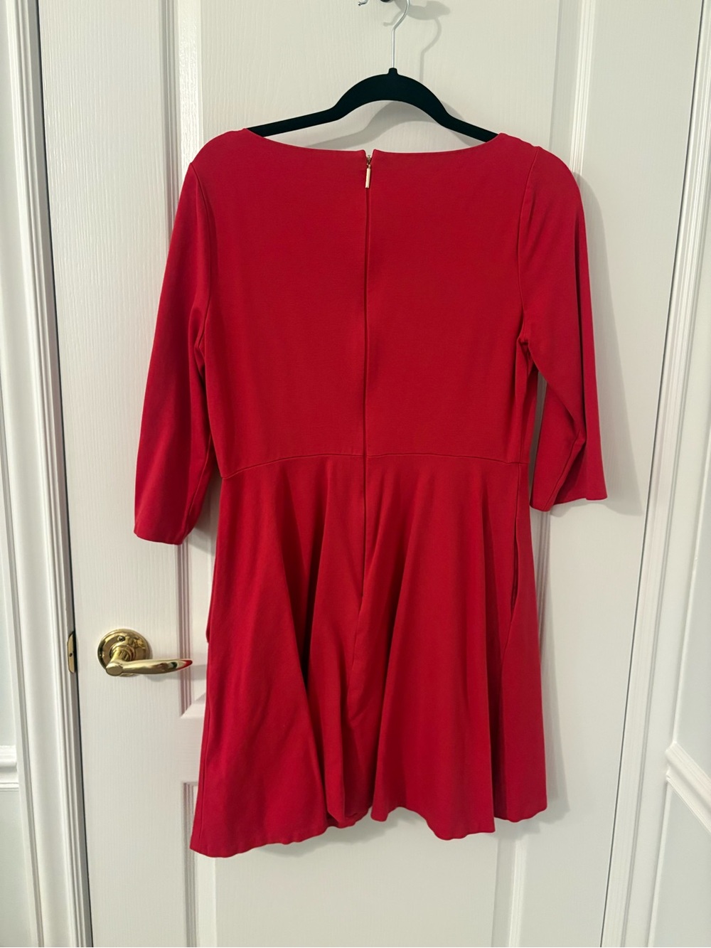 Kate Spade red 3/4-length sleeve a-line mini dress size L - Picture 3 of 6
